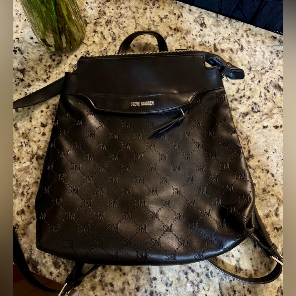 Steve Madden Embossed Black Backpack 🎒